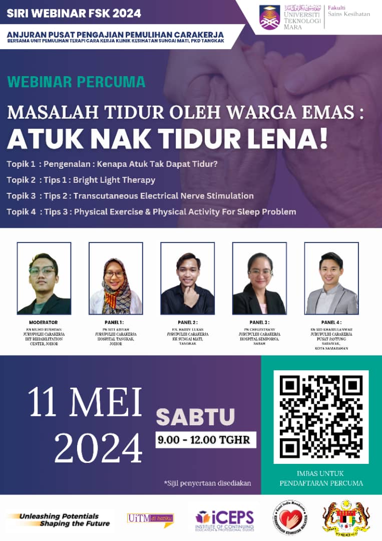 Webinar “masalah Tidur Di Kalangan Warga Emas Atuk Nak Tidur Lena