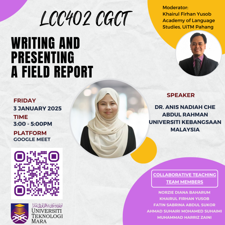 UiTM Pahang Webinar Enhances Students’ Field Report Writing Skills With UKM